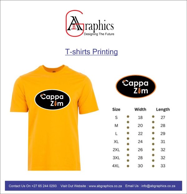 T-Shirt Printing – Starting at ZAR 60.00